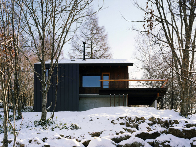 蓼科の別荘 rustikt-hus-og-facade