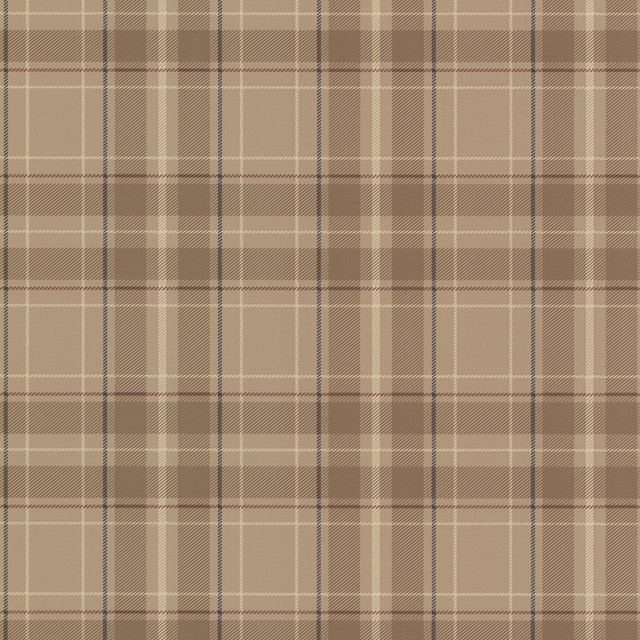 Caledonia Beige Plaid Wallpaper Rustic Wallpaper by Brewster Home
