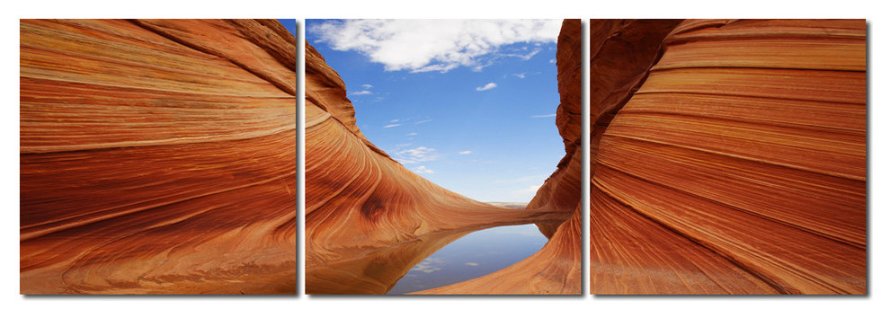 Baxton Studio Desert Sandstone Mounted Photography Print Triptych
