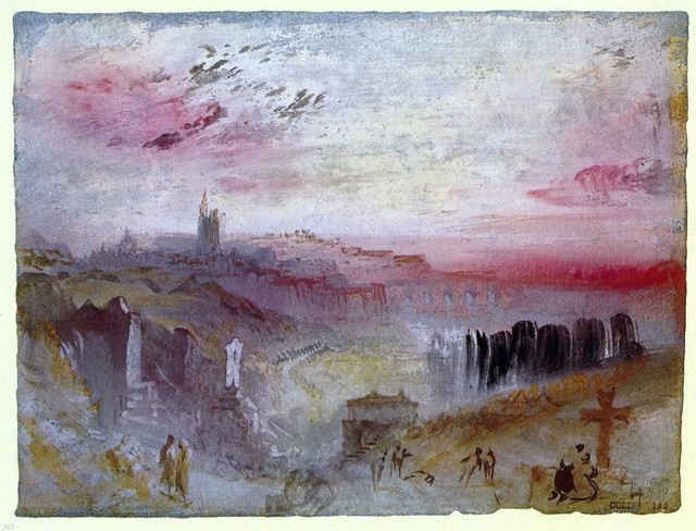 Joseph William Turner View over Town at Suset Wall Decal