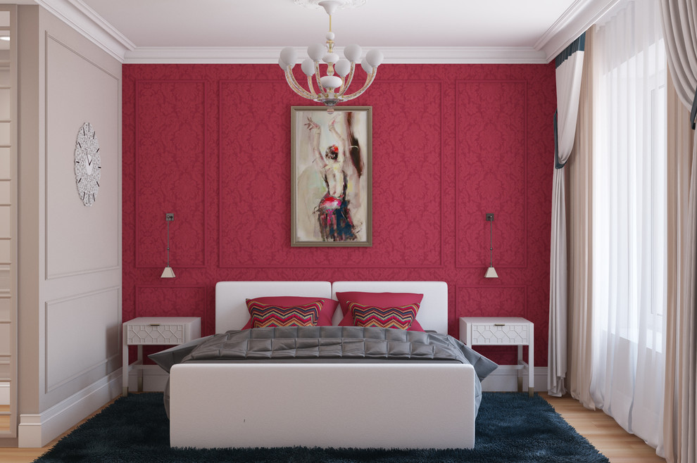 Спальня в красных тонах
