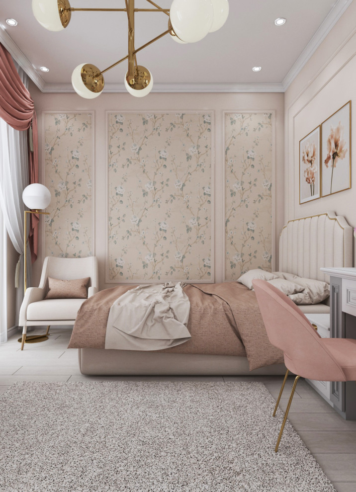 Спальня для девушки пианистки — дизайн нео классика