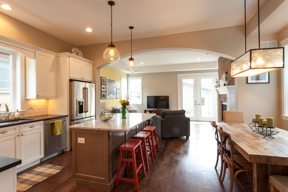 Photo of a transitional kitchen in Denver.
