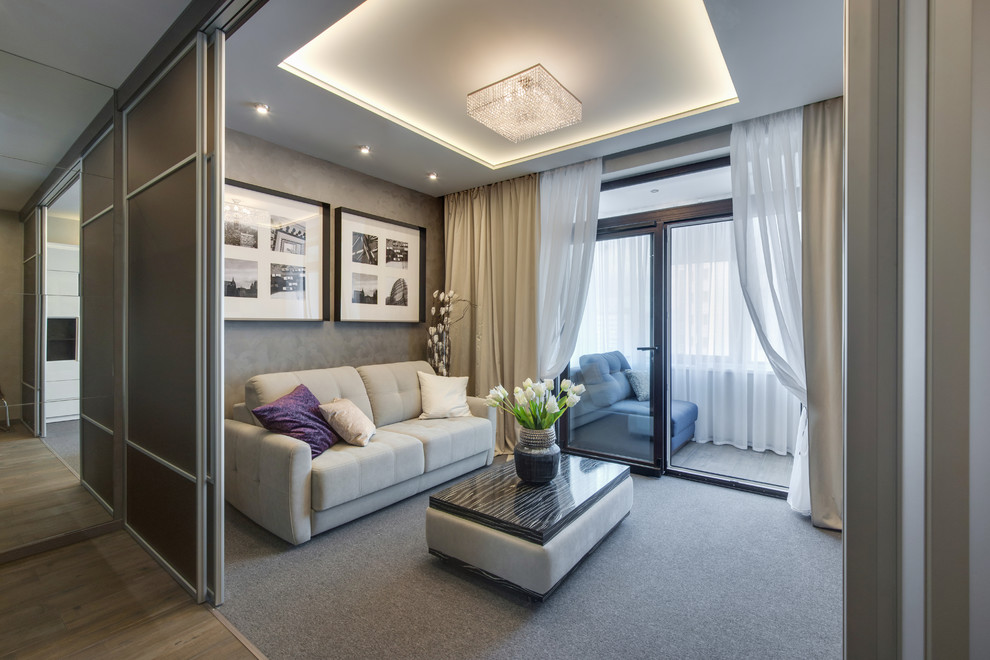 Реализованный проект уютной квартиры-студии 34 м2. Санкт-Петербург. ЖК "Клевер"