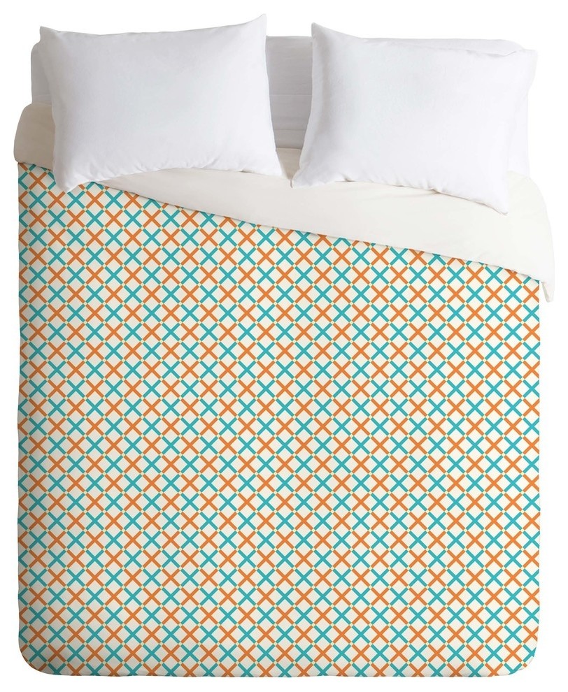 Deny Designs Tammie Bennett X Check Duvet Cover Contemporary