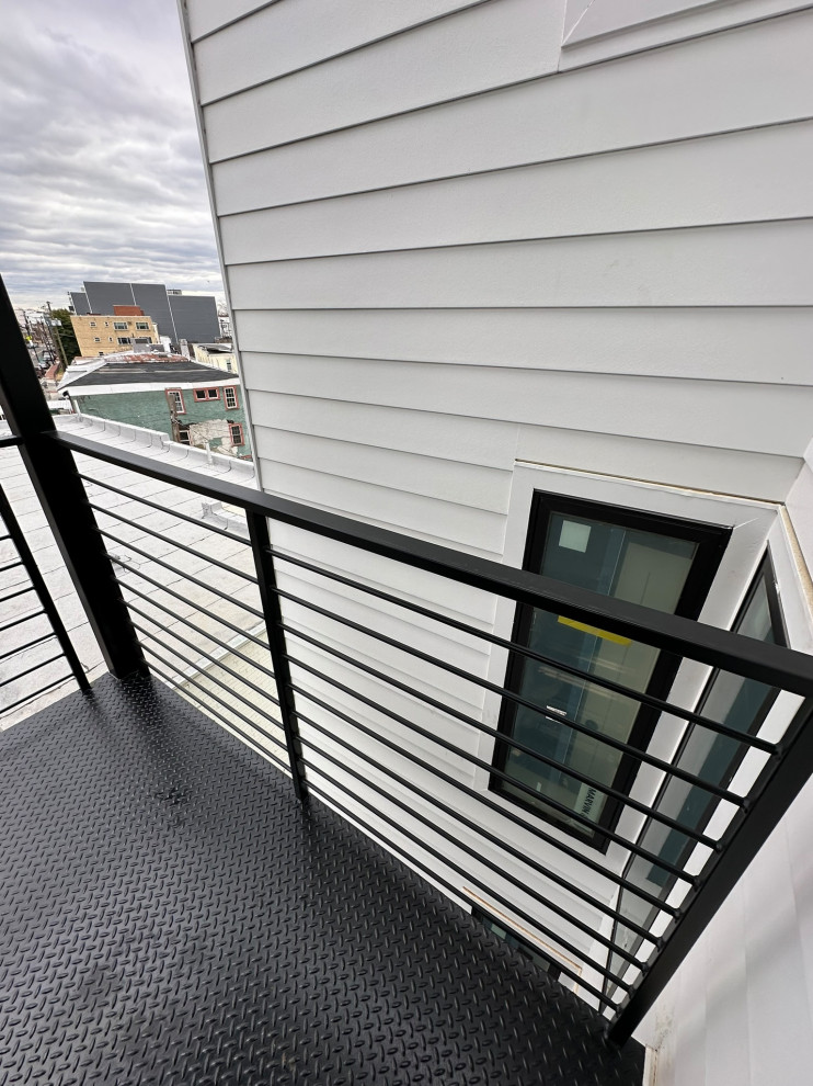 Metal Staircase with meal railings
