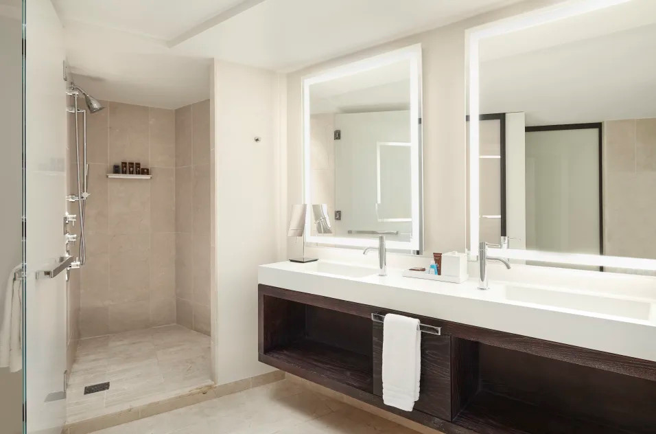 Bathroom with custom Millwork and finishes