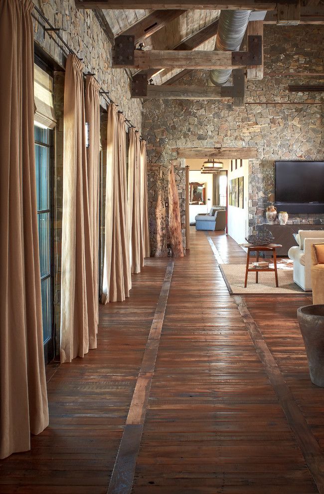 Example of a mountain style hallway design in Houston