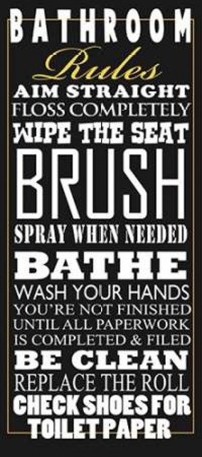 Bathroom Rules Poster Print By Jim Baldwin Contemporary Prints Bathroom Rules Poster Print By Jim Baldwin