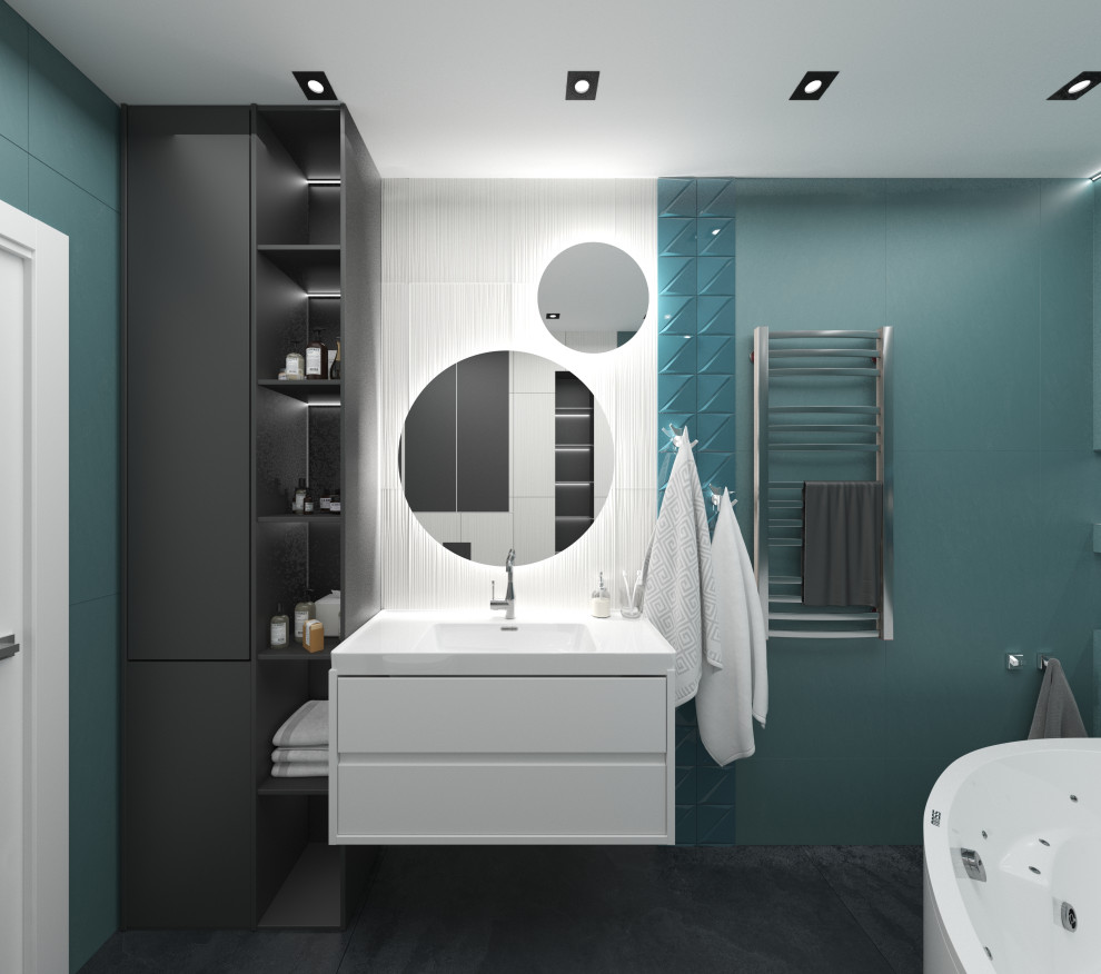 Яркий интерьер таунхауса