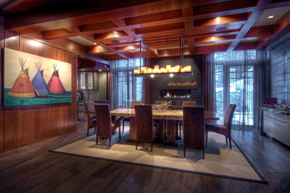 Transitional dining room photo in Calgary