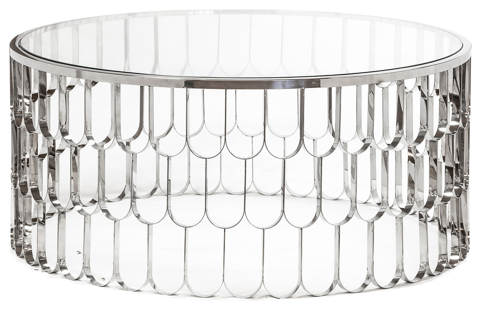 Jewel Polished Steel Coffee Table Contemporary Coffee Tables by