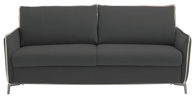 Iris Modern Sofa Bed Queen Size Mattress Contemporary Sleeper Iris Modern Sofa Bed Queen Size Mattress Dark Gray