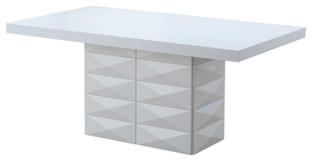 White Wood Modern Rectangular Dinette Dining Room Table - Dining Tables