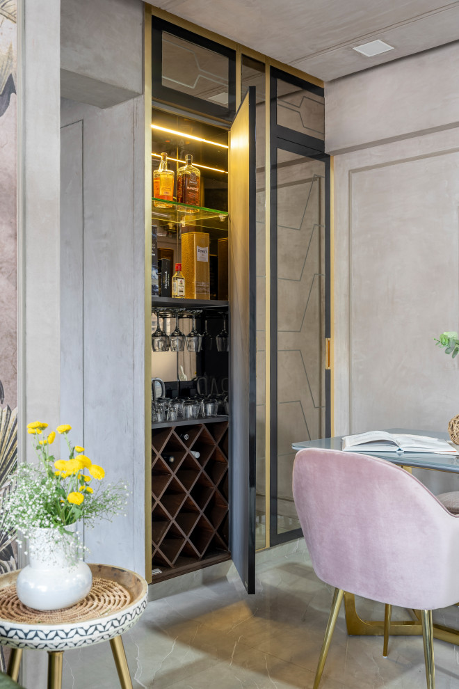Transitional wine cellar in Mumbai.