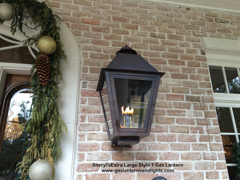 Sheryl's Extra Large Style 1 Gas Lantern with Dark Patina Finish