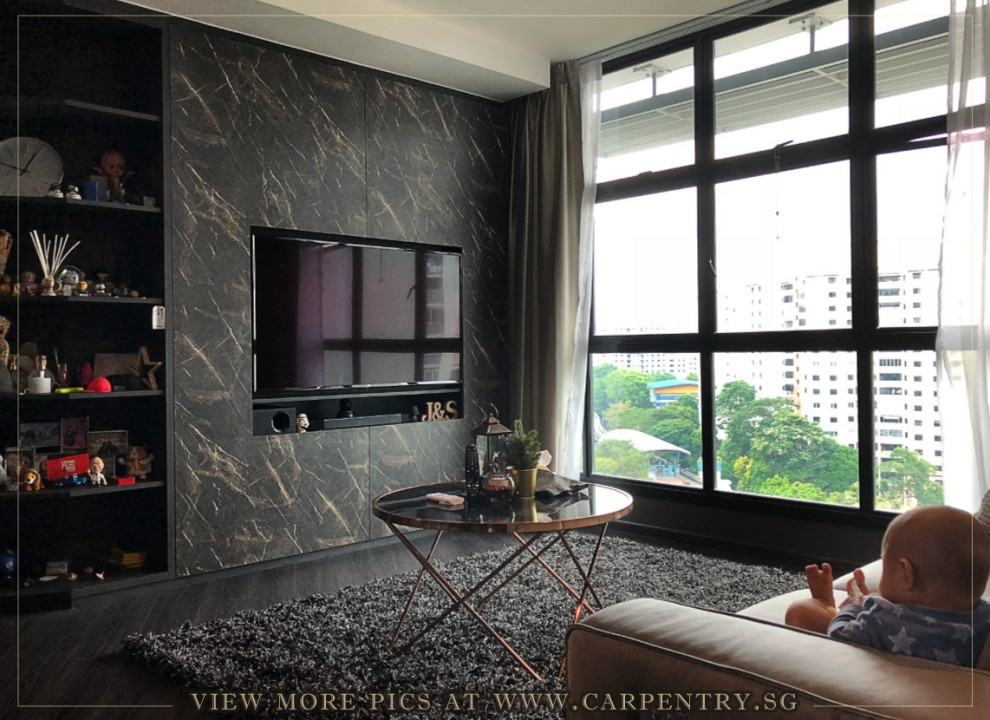 Design ideas for a modern living room in Singapore.