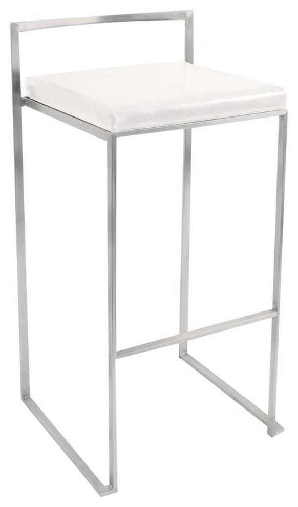 Lumisource Fuji Barstool, Set of 2, White