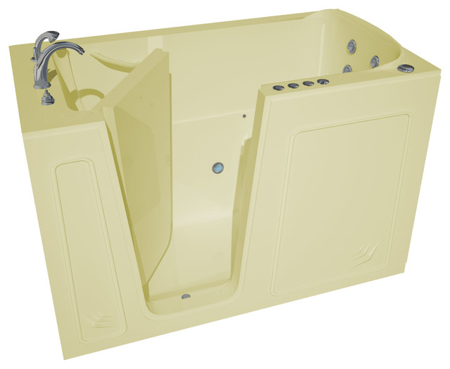 32 x 60 Biscuit Walkin Bathtub with Whirlpool Jetted & Air Therapy