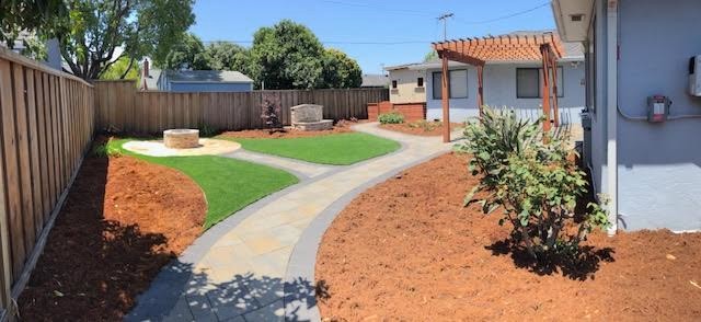 Backyard Water Feature & Firepit
