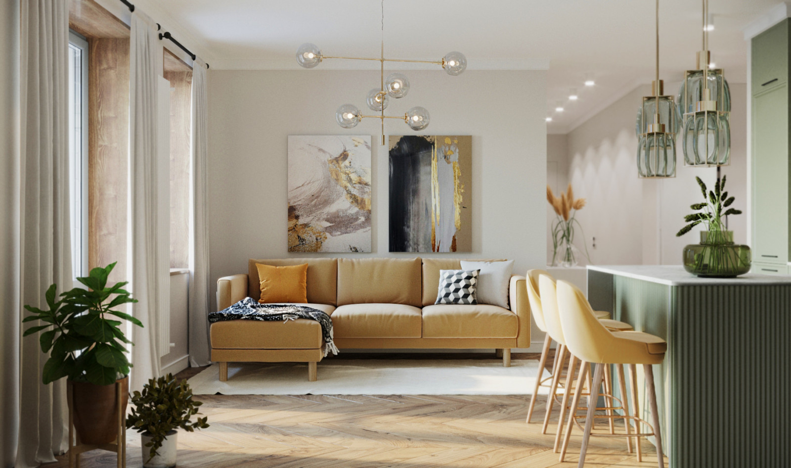 Яркая квартира в ЖК Бавария