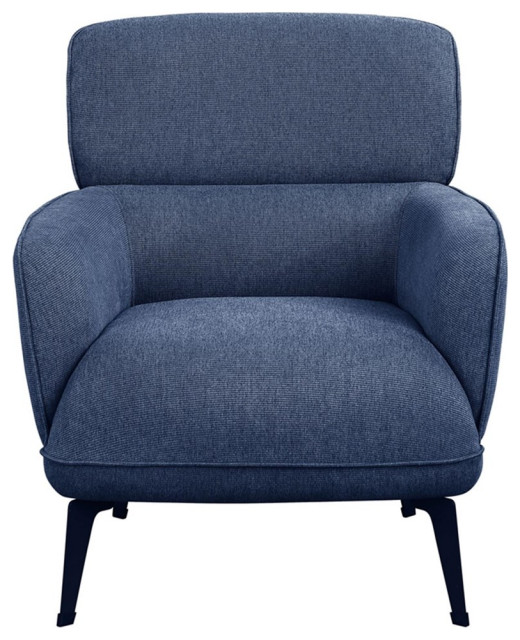 Pemberly Row Transitional Fabric Upholstered Accent Chair in Blue ...