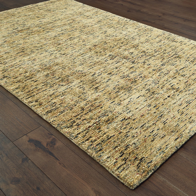 Tommy Bahama Lucent Hand Tufted Wool Viscose Shaded Solid Gold Tommy Bahama Lucent Hand Tufted Wool