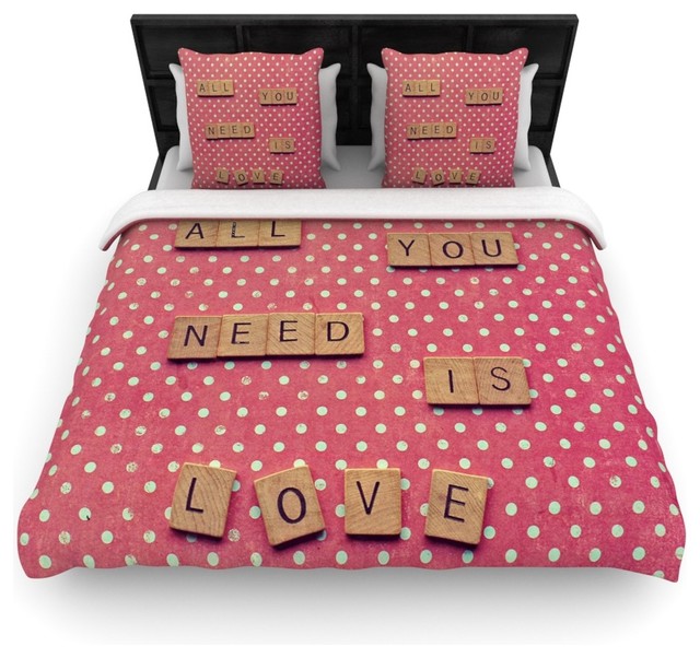 Nastasia Cook All You Need Is Love Pink Brown Duvet Cover Nastasia Cook All You Need Is Love Pink Brown Cotton Duvet Cover Twin