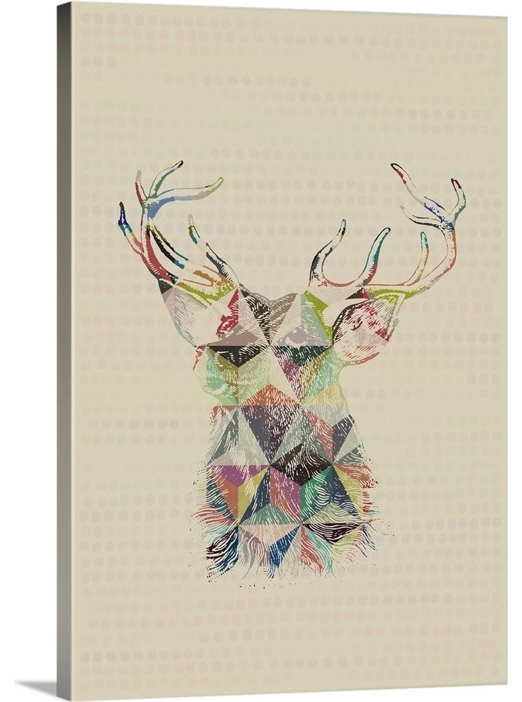 Geometric Shape Animals - Deer Wrapped Canvas Art Print - Rustic - Prints  And Posters - by Great Big Canvas | Houzz
