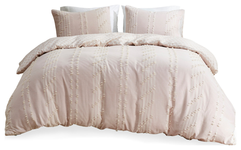 INK+IVY Kara Jacquard Stripe Comforter Mini Set, Full/Queen Contemporary Comforters And