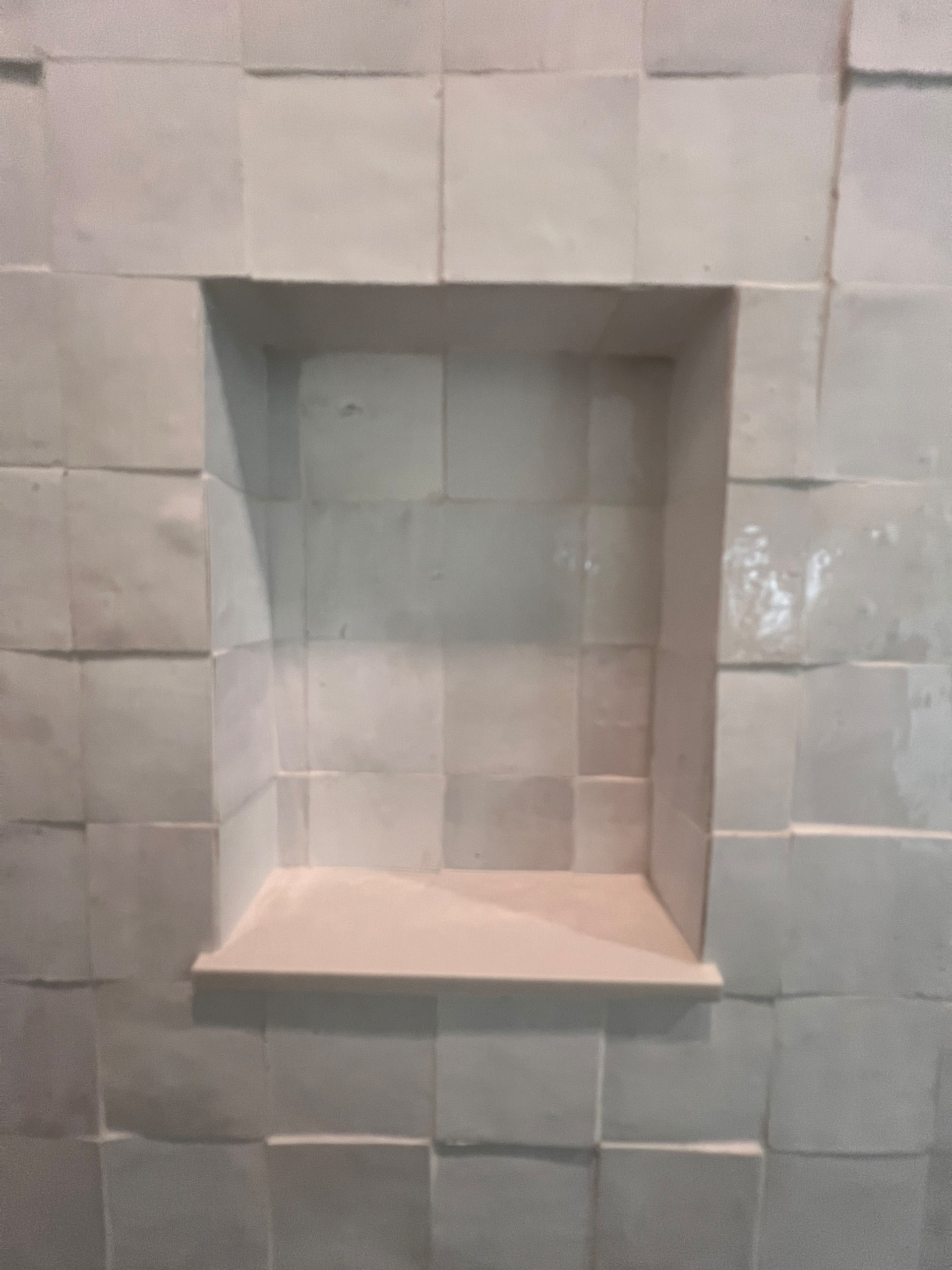 Custom Shampoo Niche - Simple & Elegant Without Trim. Tile Lines Remain Aligned