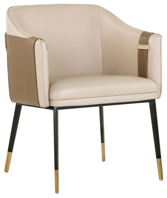Delmer Armchair Napa Beige, Beige Leather Chair