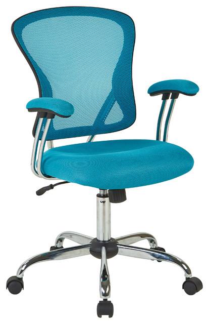 Juliana Task Chair with Blue Mesh Fabric Seat