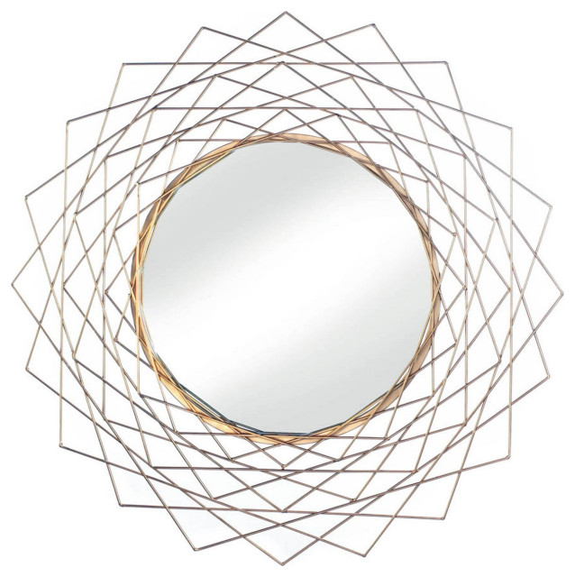 GOLDEN GEOMETRIC WALL MIRROR Contemporary Wall Mirrors by