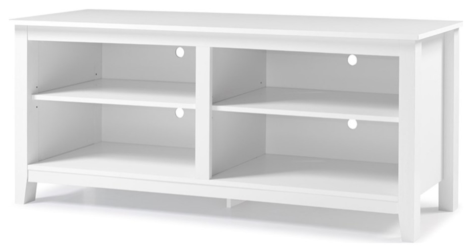 Pemberly Row Modern Wood TV Console for TVs up to 58" in White