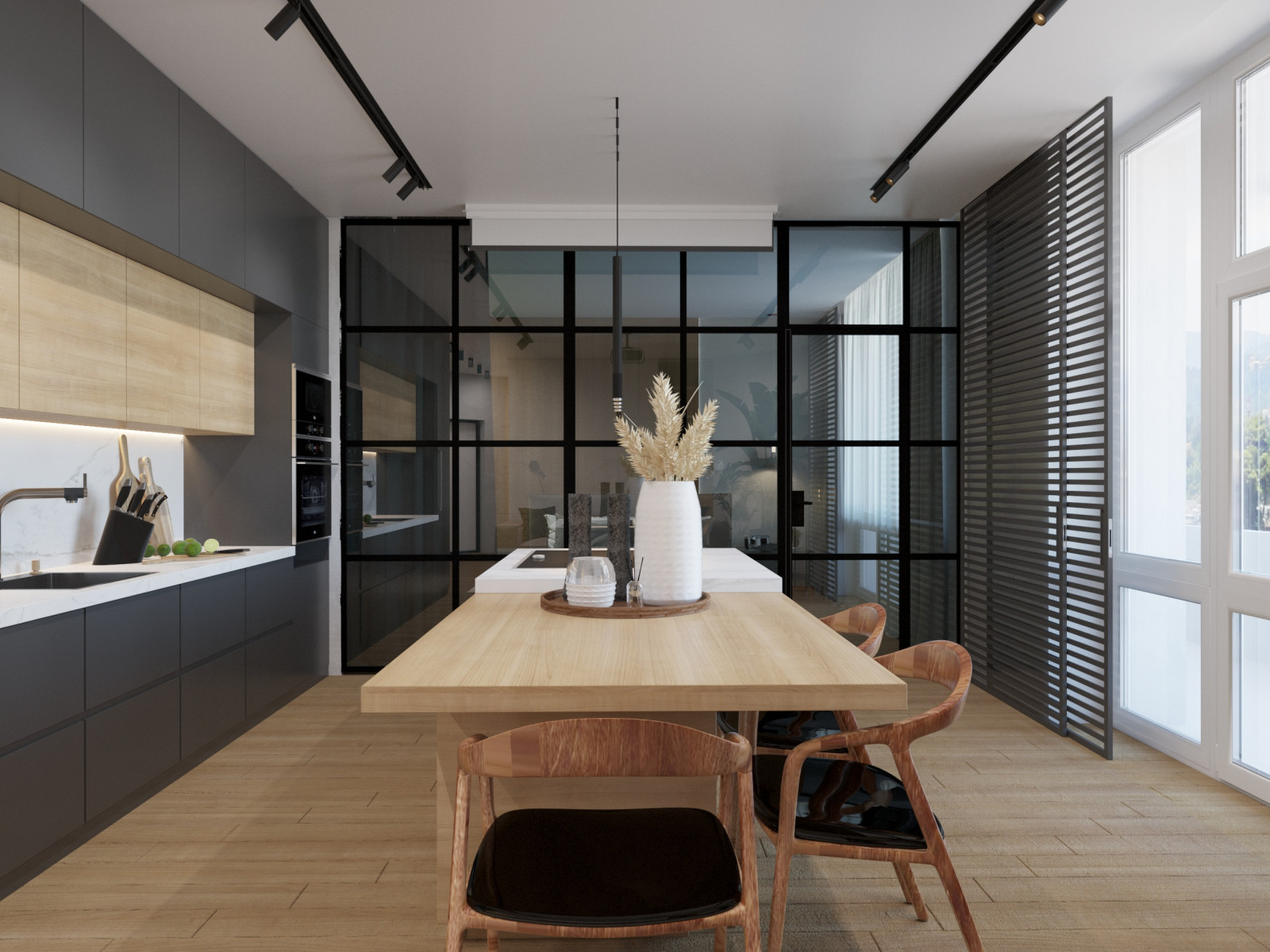 Современный интерьер двухуровневой квартиры 2