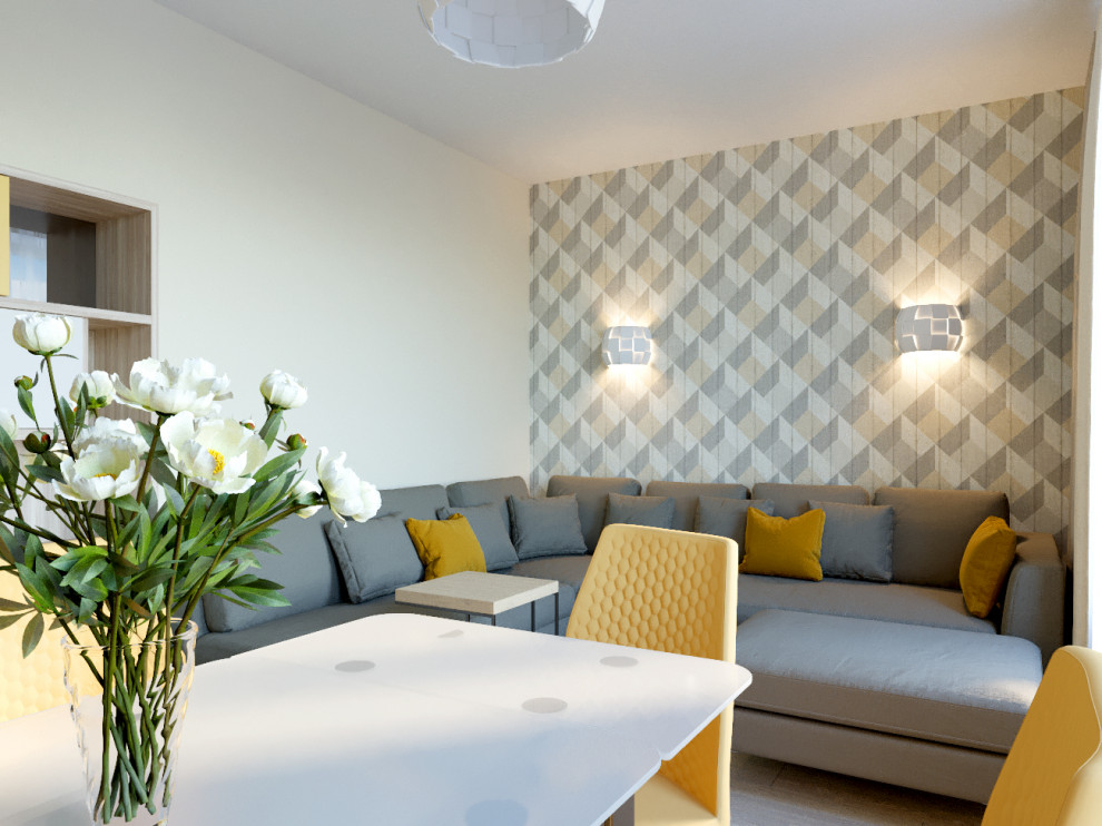 Подмосковная квартира наполненная солнечным, почти южным теплом