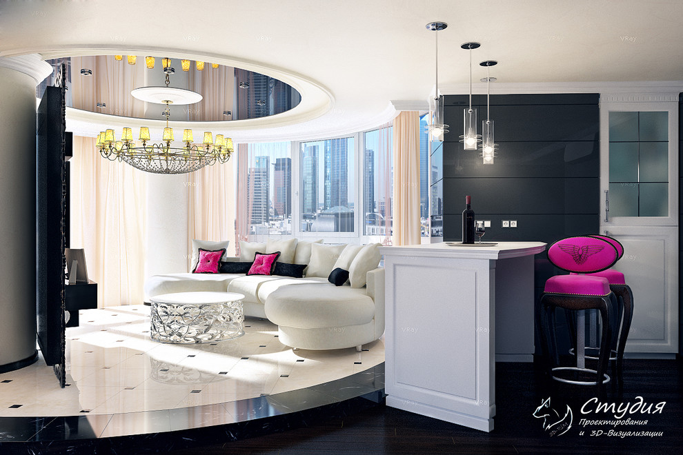 Элитная квартира 120 кв.м. Квартира выполнена в стиле "Гламур"