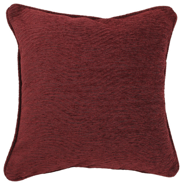 18" DoubleCorded Patterned Jacquard Chenille Square Throw Pillow