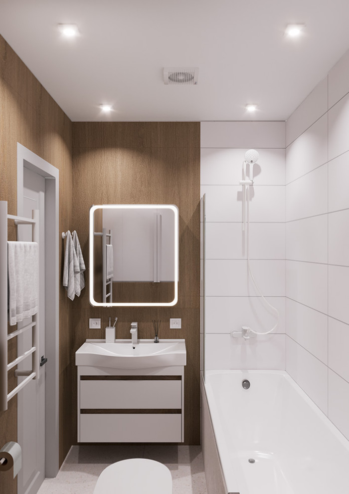 Евро однокомнатная квартира с яркими акцентами в ЖК Атмосфера