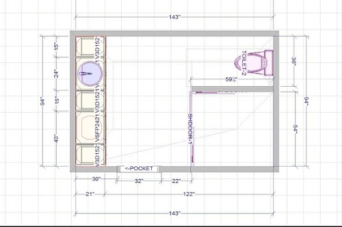 Need help  with bathroom  floor plan 