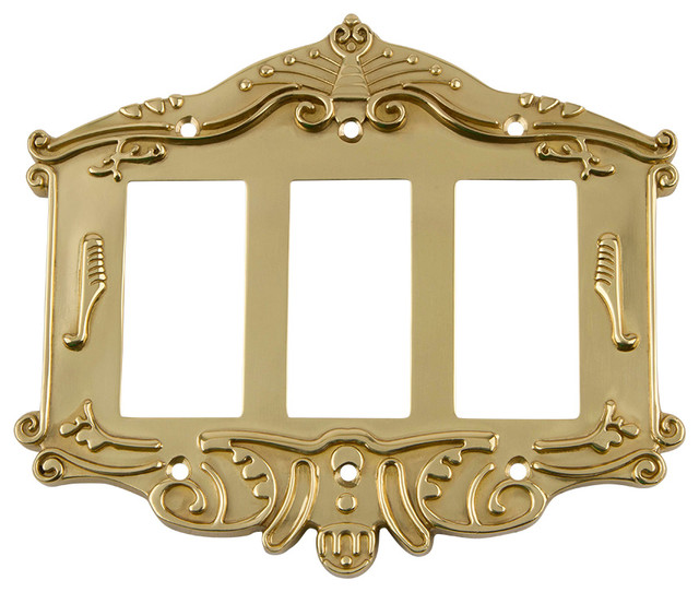 NW Victorian Switch Plate With Triple Toggle Traditional Switch