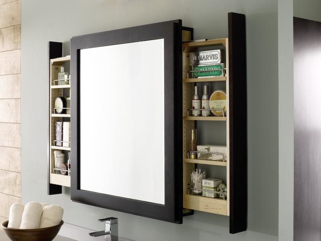 Decora Bathroom Mirror with Pull-Out Shelves