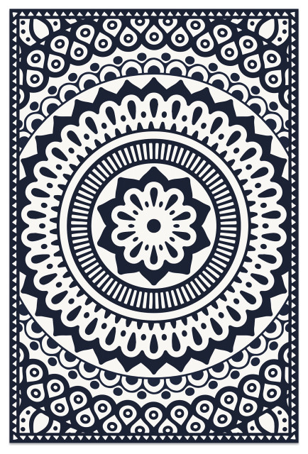 Geometric Mandala Vinyl Floor Mat, 2' x 3'