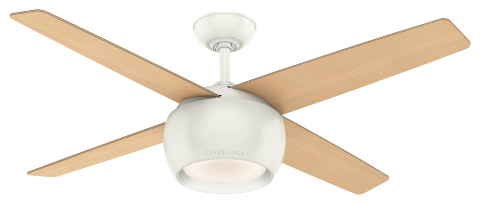 Casablanca 54 Valby Ceiling Fan With Light Kit Wall Control Fresh White