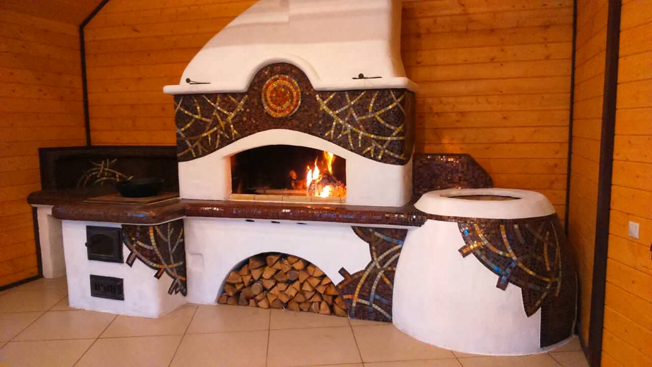 Мангальный комплекс с мозаичным декором