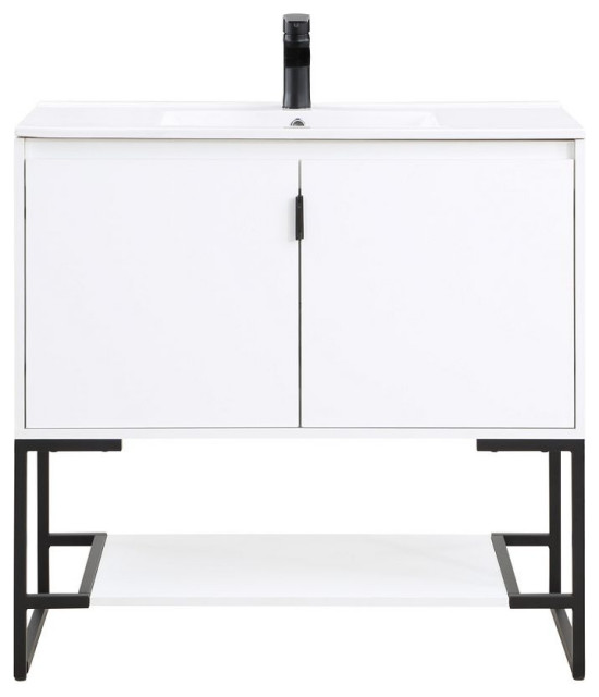 Scarsdale 36 Vanity Sink, White Vanity Tops And Side Splashes by Skyline Decor Houzz