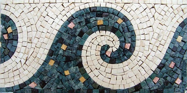Mosaic Tile Pattern Wave Mediterranean Accent Trim And Border Waves Border Mosaic