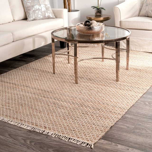 Nuloom Diamond Trellis Fringe Tel Area Rug Natural Beach Diamond Trellis Fringe Tel Area Rug