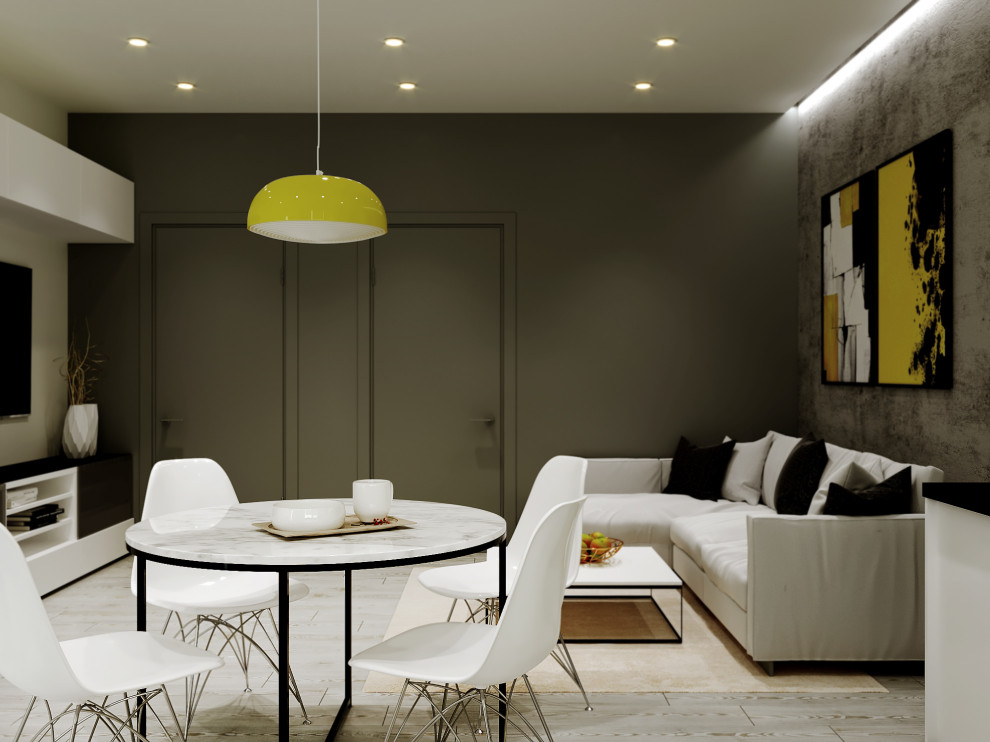 квартира для холостяка - кухня-гостиная